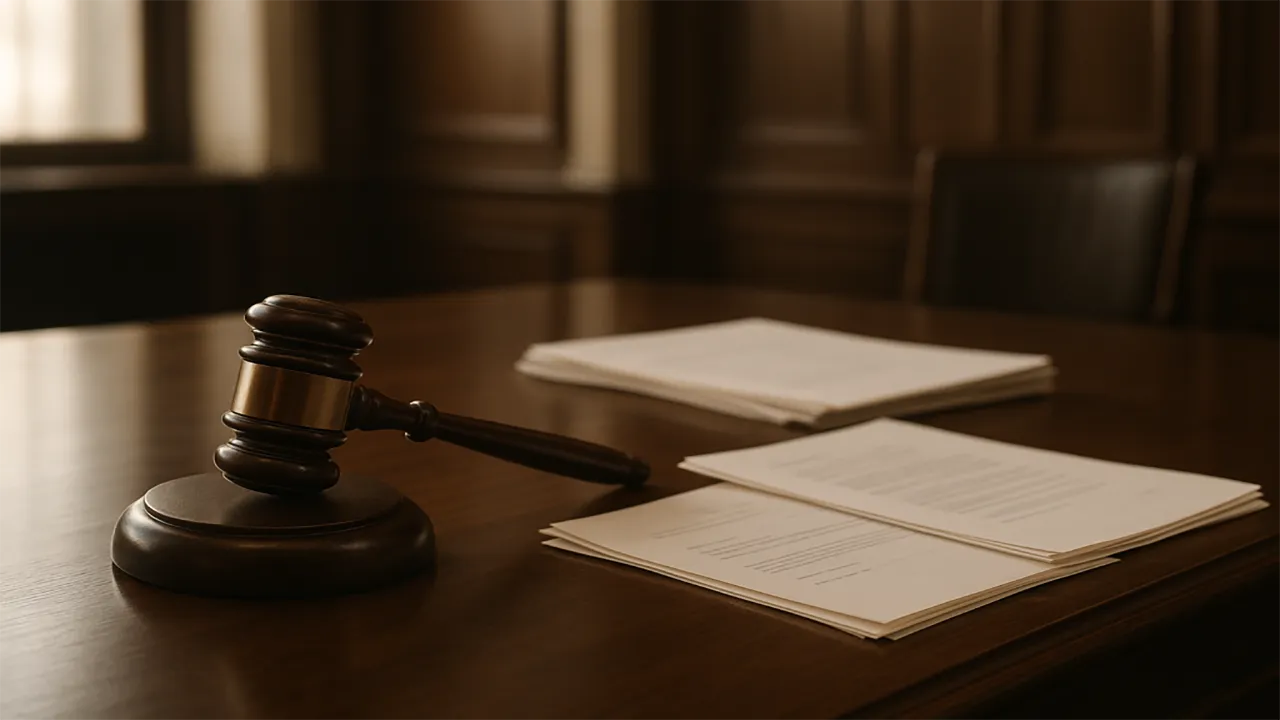 تعدادی مدرک حقوقی روی میز
