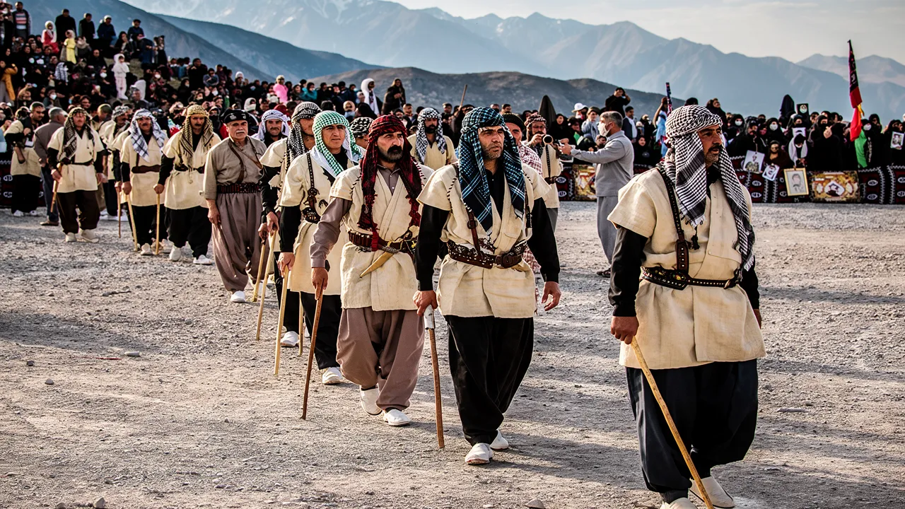 تصویر مراسم چمر در ایلام